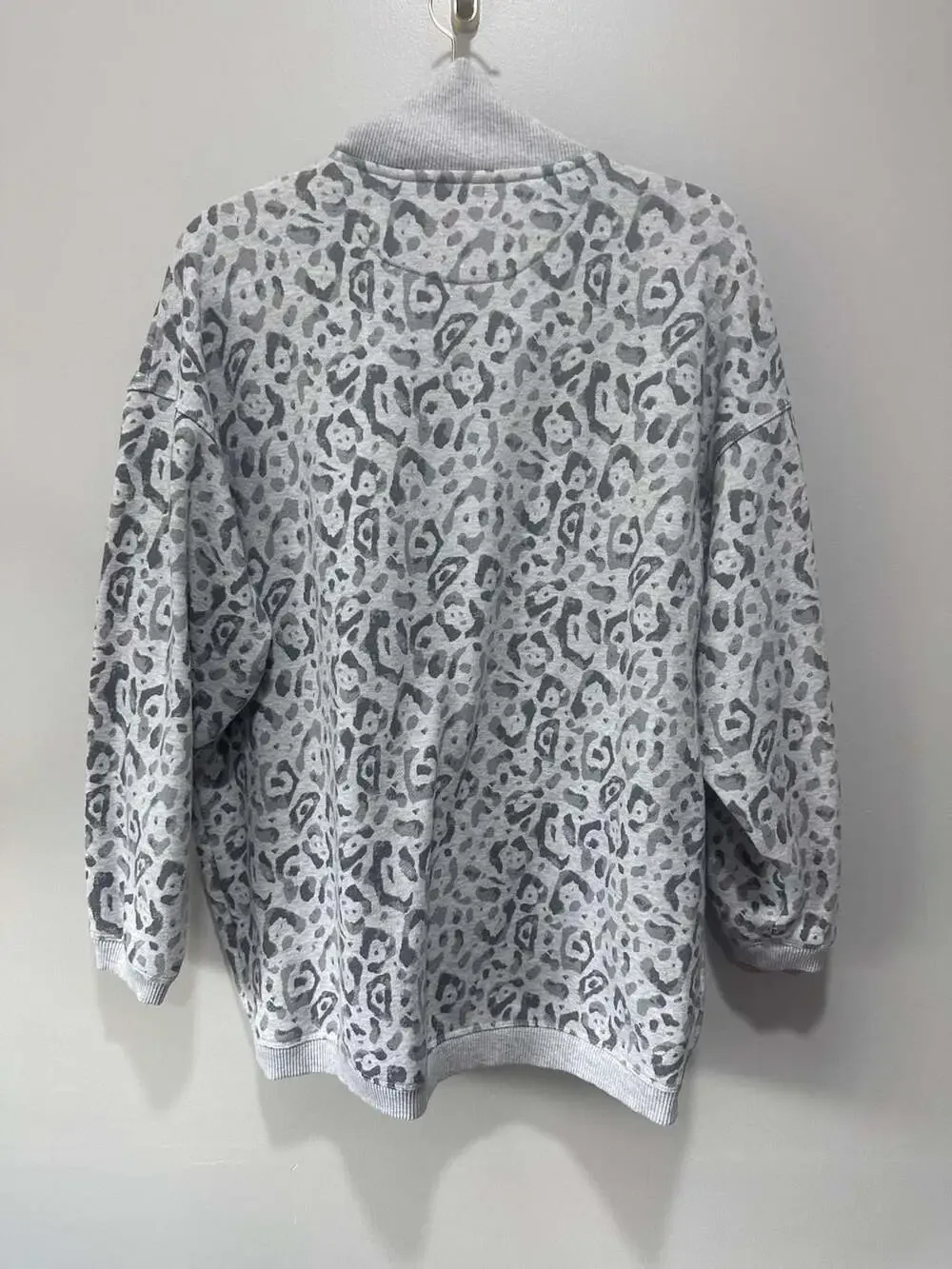 Aerie Leopard Print Quarter-Zip Sweatshirt Size Small - Picture 5 of 5